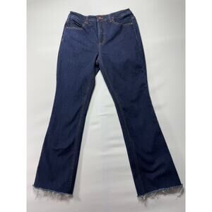 OAT Women's Straight Leg Raw Hem Blue Denim Jeans - Size 8 (29x28)